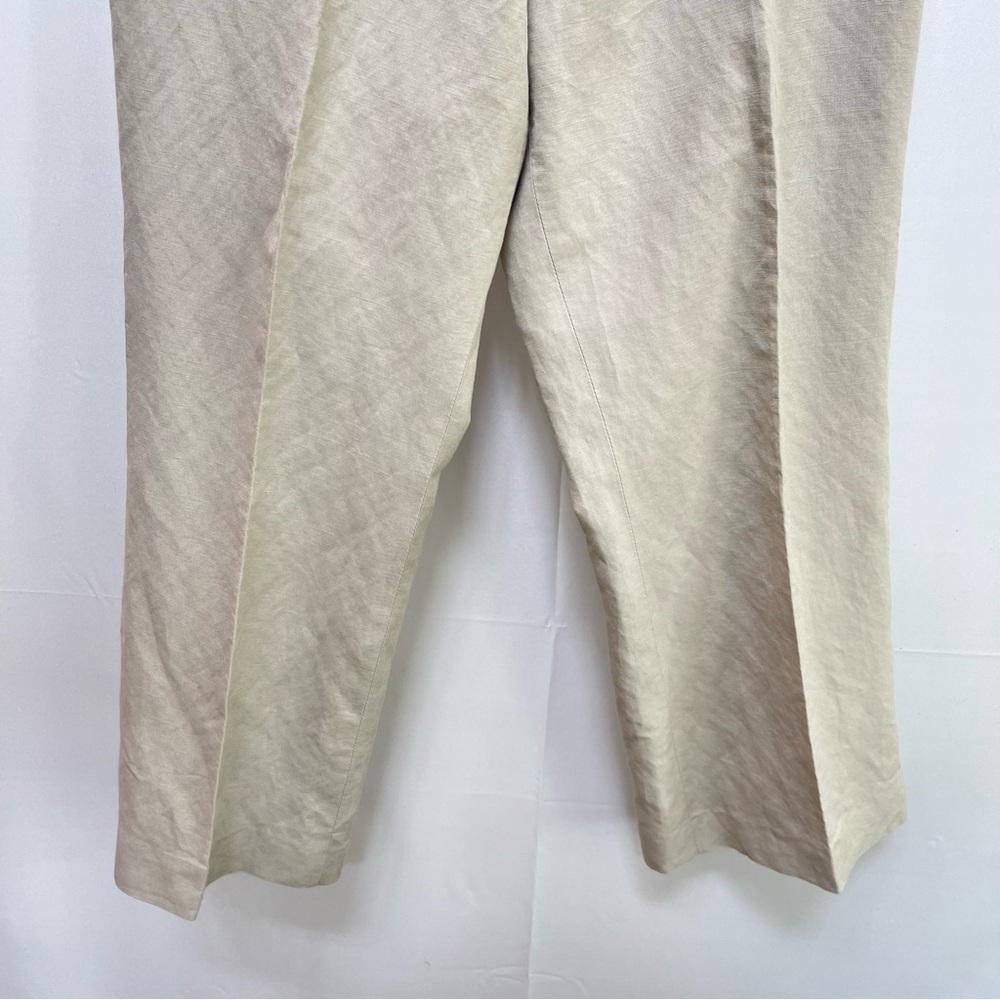 Alex Marie Linen Blend Wide Leg High Waist Tan Pant, Size 14 (XL) - Picture 5 of 9